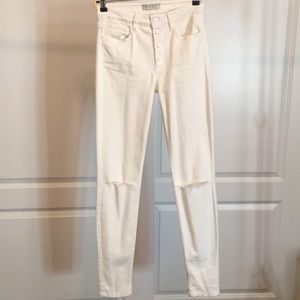White Ripped Knee Skinny Jeans